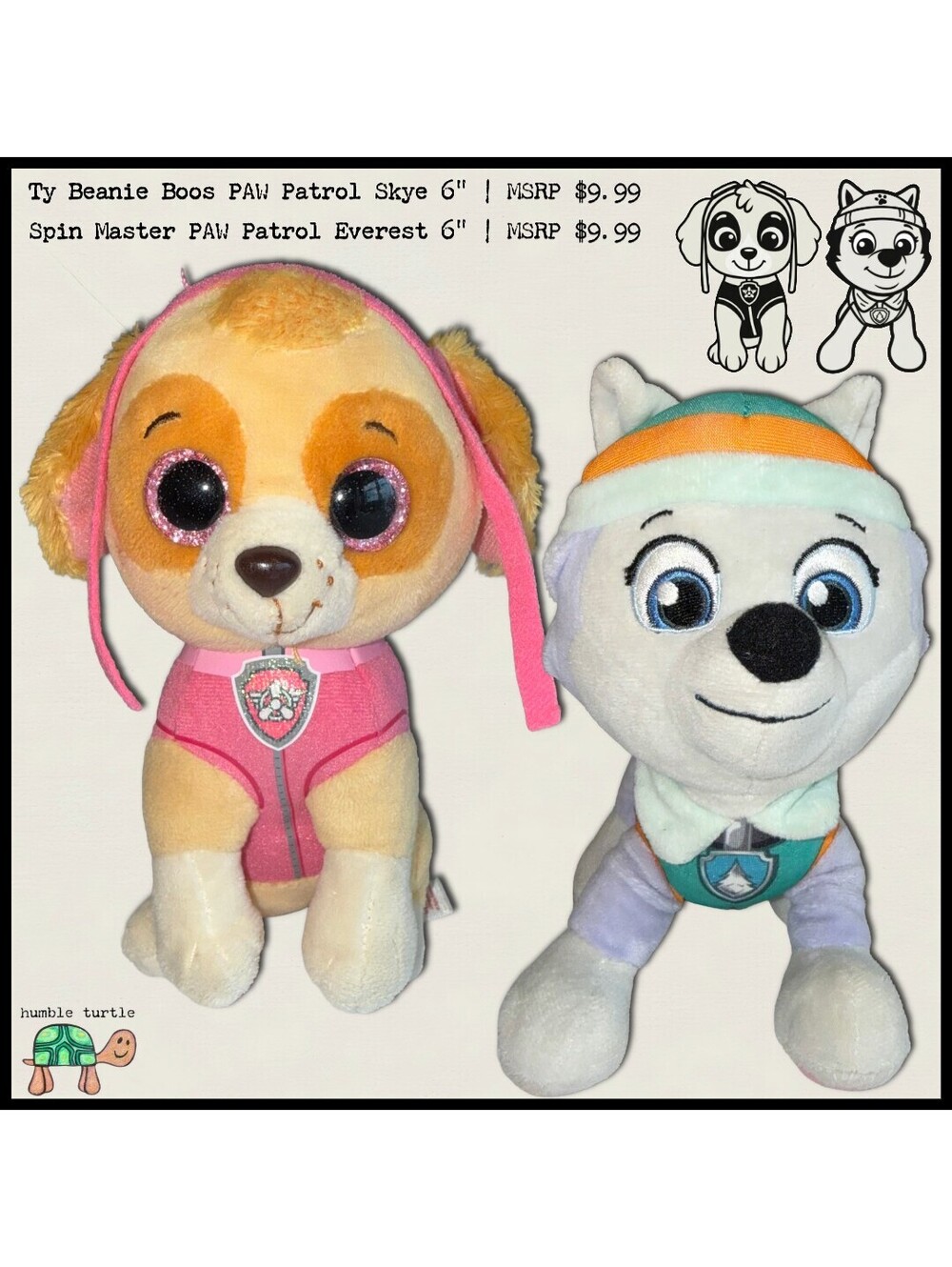 Ty Beanie Boos PAW Patrol Skye & Spin Master PAW Patrol Everest Plush Toys | EUC